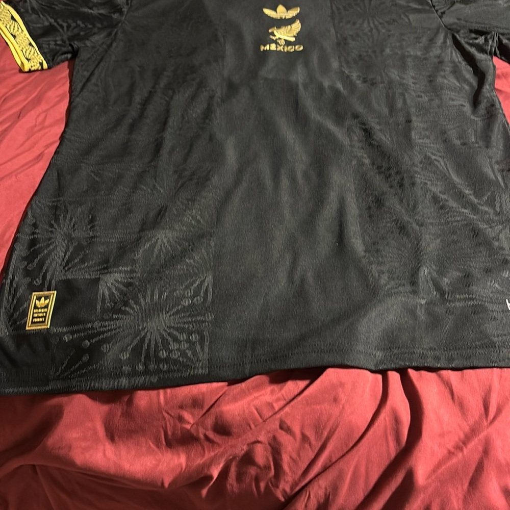 Adidas Black and Yellow Men's Shirt